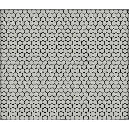 Msi Penny Round Bianco 11.38 In. X 12.32 In. X 6 Mm Matte Porcelain Mesh-Mounted Mosaic Tile, 15PK ZOR-MD-0229